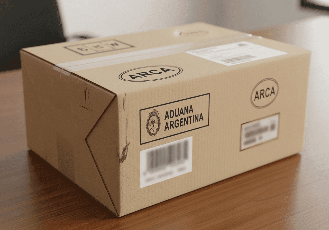 Guía para importar en Argentina en 2025. Paquetes con etiquetas de Aduana y AFIP.